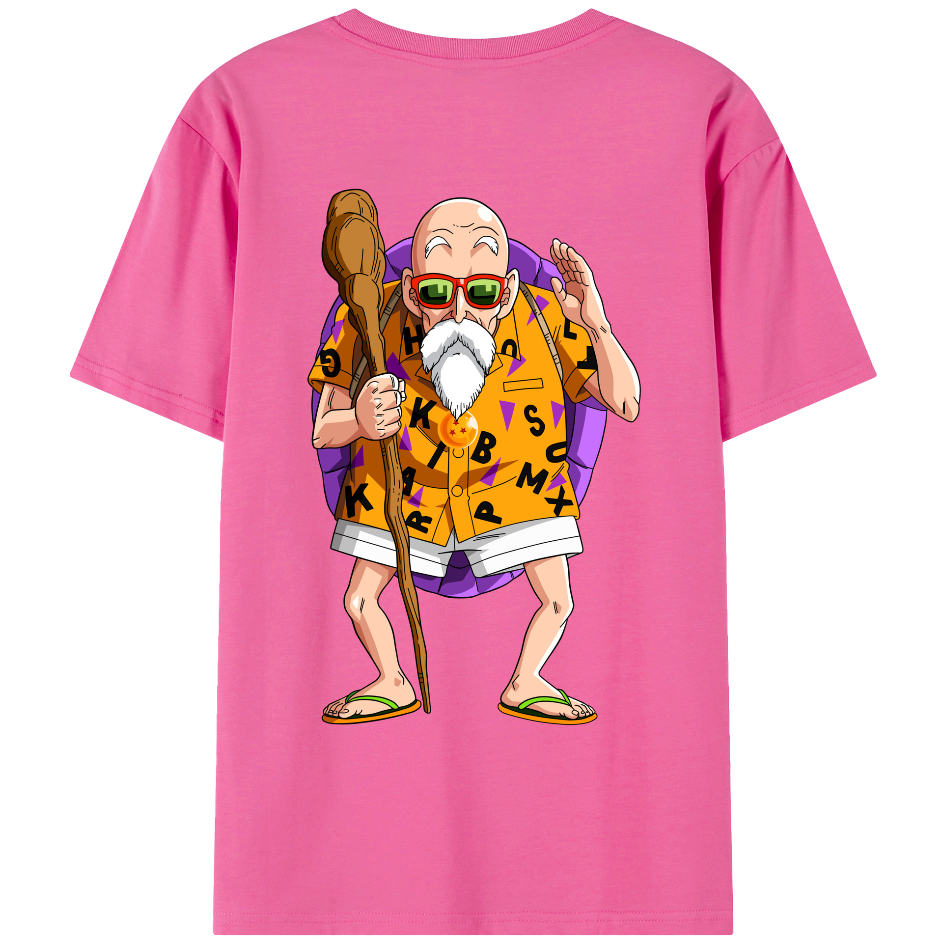 （画像用） ドラゴンボール 亀仙人（かめせんにん） DRAGON BALL Master Roshi Kame Sennin レディース半袖Tシャツ(バックプリント)